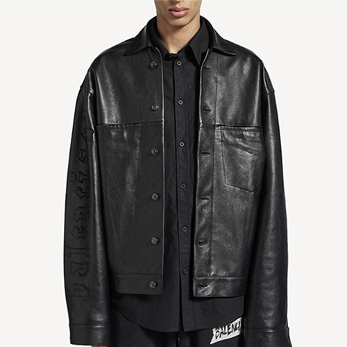 발렌시아가 셔츠 재킷 블랙