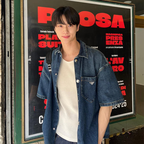 프라다 빈티지 데님 셔츠 데님 블루 (변우석 착용)
