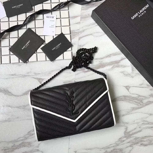 세인트로랑 엔벨로프 체인숄더백 블랙