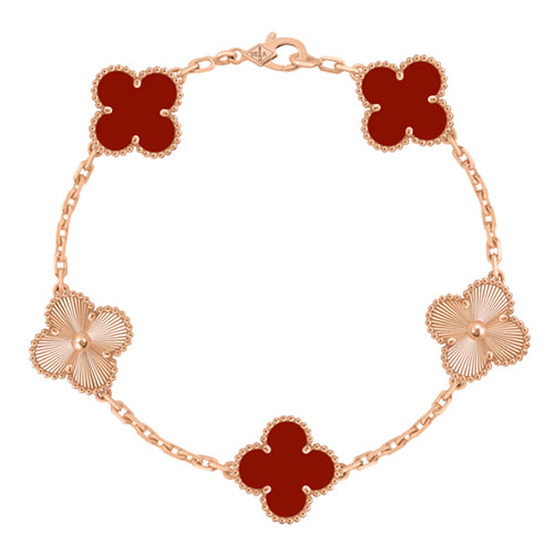반클리프 & 아펠 빈티지 알함브라 브레이슬릿, 5개 모티브 (로즈 골드)