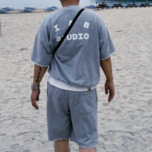 (국내배송) 아이앱 스튜디오 반팔 스웨트 세트 ~2Color~